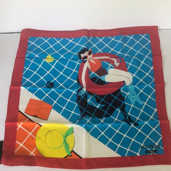 Moschino Boutique Made in Italy Silk Scarf Olive Oyl NWT - Picture 1 of 8